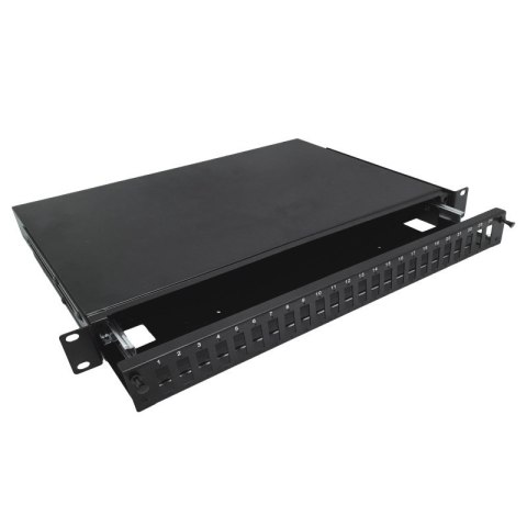 Alantec Przełącznica światłowodowa teleskopowa 24xSC duplex / 24xLC quad 19" 1U z akcesoriami montażowymi (dławiki, opaski) (FOP