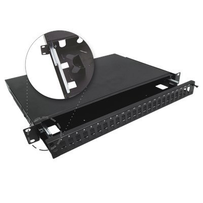 Alantec Przełącznica światłowodowa teleskopowa 24xSC duplex / 24xLC quad 19" 1U z akcesoriami montażowymi (dławiki, opaski) (FOP