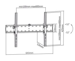 Uchwyt do TV MACLEAN BRACKETS MC-668 (nośność 40kg /37 - 70 cali)