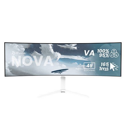 Arozzi Nova 49" Curved monitor komputerowy 124,5 cm (49") 5120 x 1440 px Dual QHD LED Biały