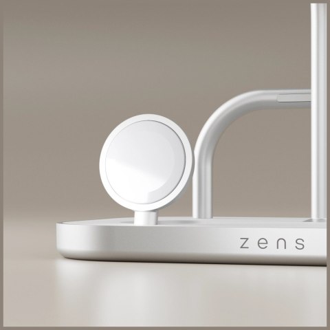 Magnetyczna ładowarka indukcyjna Zens 4w1 Qi2 60W USB-C srebrny