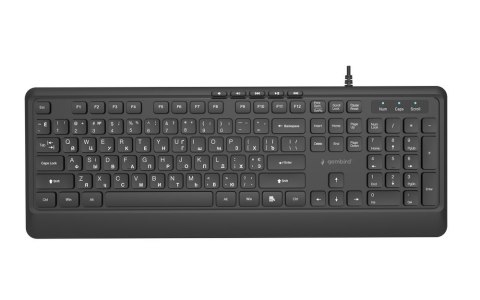 GEMBIRD PRZEWODOWA KLAWIATURA MULTIMEDIALNA SLIM 5 KLAWISZY HOTKEYS, RU LAYOUT, CZARNA