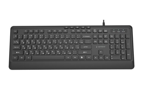 GEMBIRD PRZEWODOWA KLAWIATURA MULTIMEDIALNA SLIM 5 KLAWISZY HOTKEYS, RU LAYOUT, CZARNA