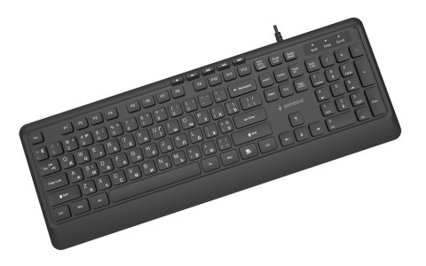 GEMBIRD PRZEWODOWA KLAWIATURA MULTIMEDIALNA SLIM 5 KLAWISZY HOTKEYS, RU LAYOUT, CZARNA