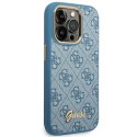 Guess GUHCP14LHG4SHB iPhone 14 Pro 6,1" niebieski/blue hard case 4G Vintage Gold Logo