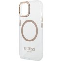 Guess GUHMP14MHTRMD iPhone 14 Plus 6,7" złoty/gold hard case Metal Outline Magsafe