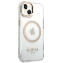 Guess GUHMP14SHTRMD iPhone 14 6,1" złoty/gold hard case Metal Outline Magsafe