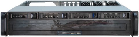 Inter-Tech IPC 2U-2404S Rack Czarny, Srebrny