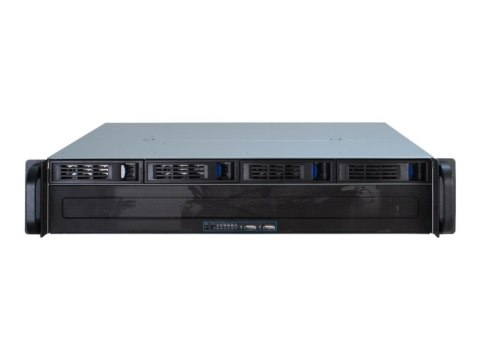 Inter-Tech IPC 2U-2404S Rack Czarny, Srebrny