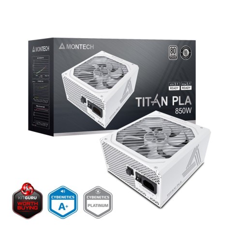 Montech Titan PLA 850W - 80 PLUS & Cybenetics Platinum, modularny, PCIe 5.1 - 850 Wat