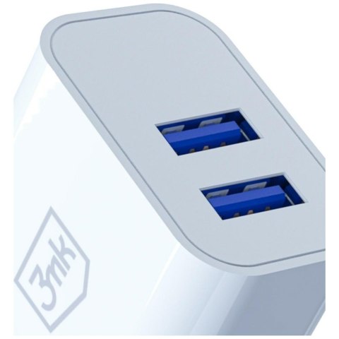 Ładowarka Sieciowa 3MK FlowPower 2xUSB-A 10W 2.4A biały
