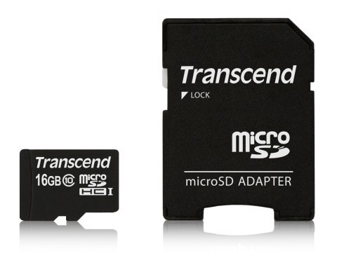SD microSD Card 16GB Transcend SDHC Class10 w/adapter
