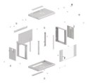 LANBERG SZAFA INSTALACYJNA RACK WISZĄCA 19" 4U 540X350 SZARA DRZWI PRZESZKLONE (FLAT PACK)