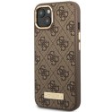 Guess GUHMP14MU4GPRW iPhone 14 Plus 6,7" brązowy/brown hard case 4G Logo Plate MagSafe