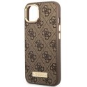 Guess GUHMP14MU4GPRW iPhone 14 Plus 6,7" brązowy/brown hard case 4G Logo Plate MagSafe