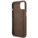 Guess GUHMP14MU4GPRW iPhone 14 Plus 6,7" brązowy/brown hard case 4G Logo Plate MagSafe