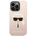 Karl Lagerfeld KLHCP14XSLKHLP iPhone 14 Pro Max 6,7" hardcase różowy/pink Silicone Karl`s Head