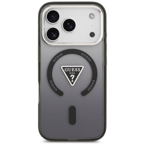 Etui Guess IML Gradient Triangle Logo MagSafe do iPhone 17 Pro Max czarny