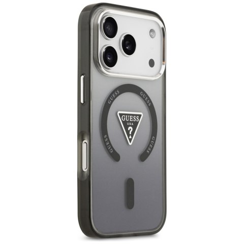 Etui Guess IML Gradient Triangle Logo MagSafe do iPhone 17 Pro Max czarny