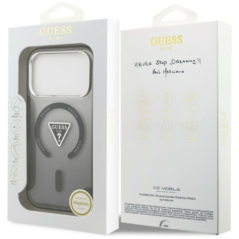 Etui Guess IML Gradient Triangle Logo MagSafe do iPhone 17 Pro Max czarny