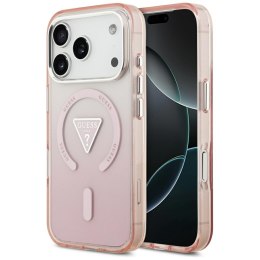 Etui Guess IML Gradient Triangle Logo MagSafe do iPhone 17 Pro różowy