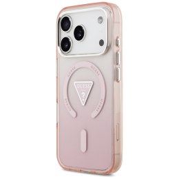Etui Guess IML Gradient Triangle Logo MagSafe do iPhone 17 Pro różowy