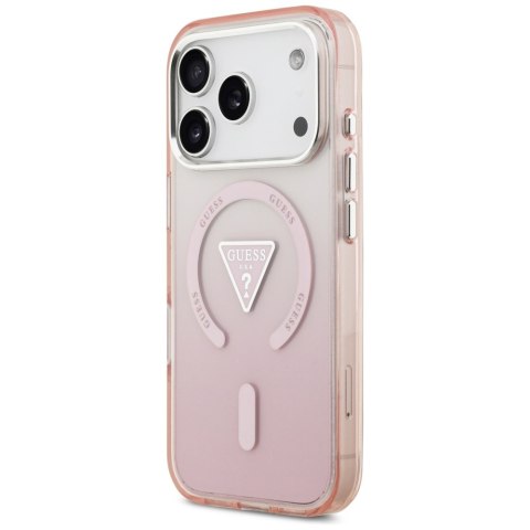 Etui Guess IML Gradient Triangle Logo MagSafe do iPhone 17 Pro różowy