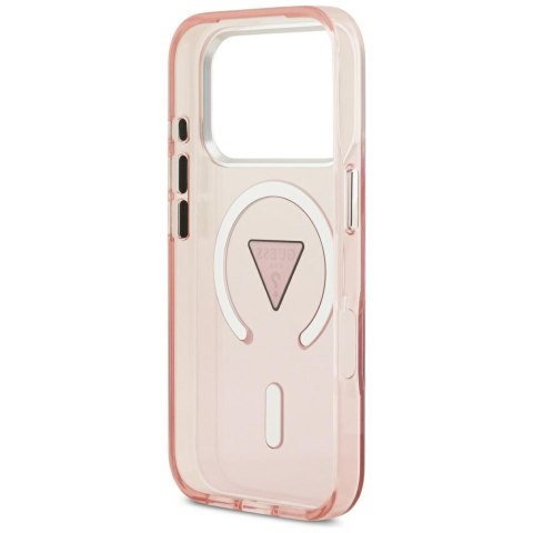 Etui Guess IML Gradient Triangle Logo MagSafe do iPhone 17 Pro różowy