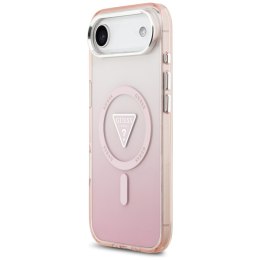 Etui Guess IML Gradient Triangle Logo MagSafe do iPhone Air różowy