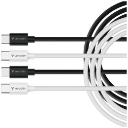Kable Verbatim Sync & Charge USC-C do C essentials 60W czarny / biały 2szt. 32391