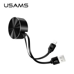 USAMS Kabel zwijany U-Bin Lightning 1m.2A czarny/black IPUSBZH01 (US-SJ150)