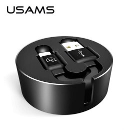USAMS Kabel zwijany U-Bin Lightning 1m.2A czarny/black IPUSBZH01 (US-SJ150)