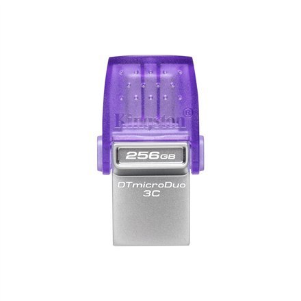 Kingston | DataTraveler | DT Micro Duo 3C | 256 GB | USB Type-C i Type-A | Fioletowy