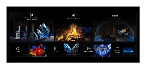 Telewizor TCL 65C6KS QD-Mini LED 65" 4K Ultra HD Google TV Dolby Atmos DVB-T2 Metaliczny