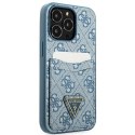 Guess GUHCP13LP4TPB iPhone 13 Pro / 13 6,1" niebieski/blue hardcase 4G Triangle Logo Cardslot