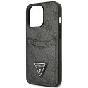 Guess GUHCP13LP4TPK iPhone 13 Pro / 13 6,1" czarny/black hardcase 4G Triangle Logo Cardslot