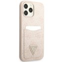 Guess GUHCP13LP4TPP iPhone 13 Pro / 13 6,1" różowy/pink hardcase 4G Triangle Logo Cardslot