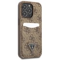 Guess GUHCP13LP4TPW iPhone 13 Pro / 13 6,1" brązowy/brown hardcase 4G Triangle Logo Cardslot