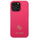 Guess GUHCP13LPS4MF iPhone 13 Pro / 13 6,1" różowy/pink hardcase Saffiano 4G Small Metal Logo