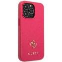 Guess GUHCP13LPS4MF iPhone 13 Pro / 13 6,1" różowy/pink hardcase Saffiano 4G Small Metal Logo