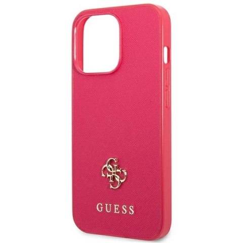 Guess GUHCP13LPS4MF iPhone 13 Pro / 13 6,1" różowy/pink hardcase Saffiano 4G Small Metal Logo