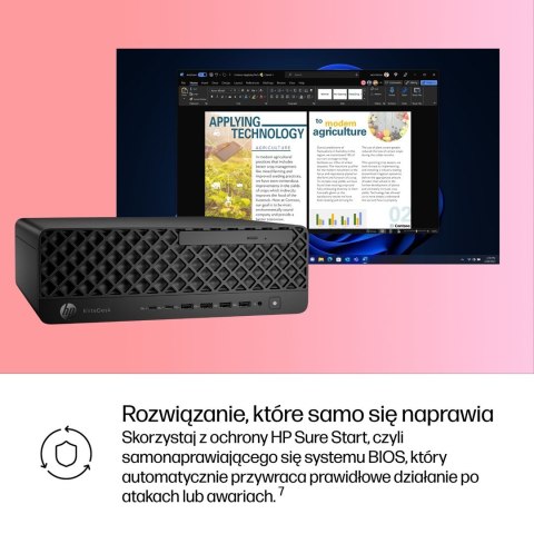 HP EliteDesk 8 SFF G1i AI Intel Core Ultra 5 235 16 GB DDR5-SDRAM 512 GB SSD Windows 11 Pro PC AI PC Czarny