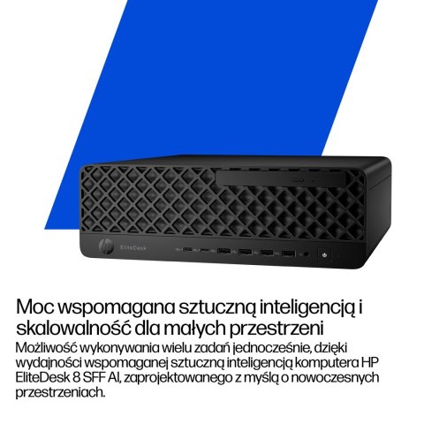 HP EliteDesk 8 SFF G1i AI Intel Core Ultra 5 235 16 GB DDR5-SDRAM 512 GB SSD Windows 11 Pro PC AI PC Czarny
