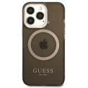 Guess GUHMP13XHTCMK iPhone 13 Pro Max 6,7" czarny/black hard case Gold Outline Translucent MagSafe