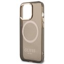 Guess GUHMP13XHTCMK iPhone 13 Pro Max 6,7" czarny/black hard case Gold Outline Translucent MagSafe