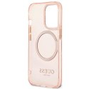 Guess GUHMP13XHTCMP iPhone 13 Pro Max 6,7" różowy/pink hard case Gold Outline Translucent MagSafe