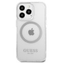 Guess GUHMP13LHTRMS iPhone 13 Pro / 13 6,1" srebrny/silver hard case Metal Outline Magsafe