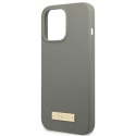 Guess GUHMP13LSPLG iPhone 13 Pro / 13 6,1" szary/grey hard case Silicone Logo Plate MagSafe