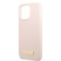 Guess GUHMP13LSPLP iPhone 13 Pro / 13 6,1" różowy/pink hard case Silicone Logo Plate MagSafe