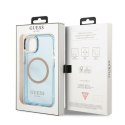 Guess GUHMP13MHTCMB iPhone 13 6,1" niebieski/blue hard case Gold Outline Translucent MagSafe